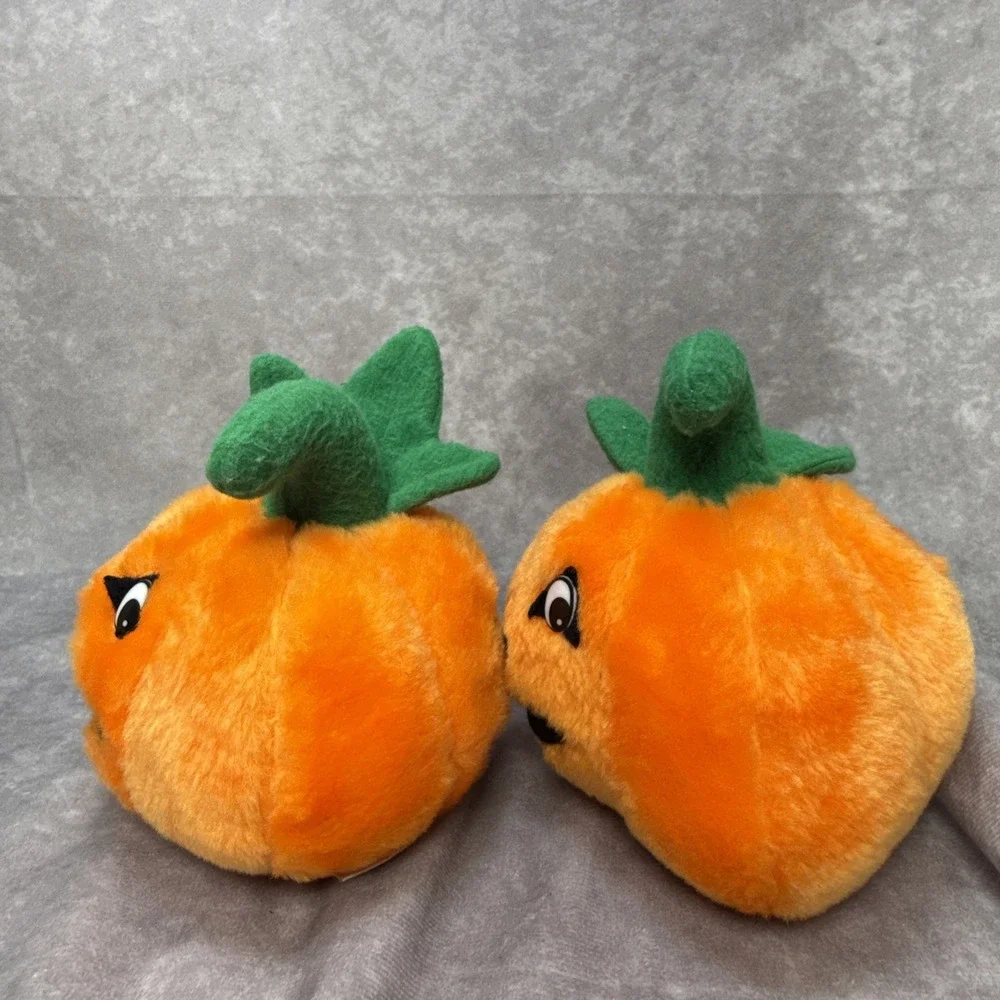 Vintage 80's Cuddle Wit Pumpkin Jack O Lantern Halloween Plush Lot Of 2 Decor 6